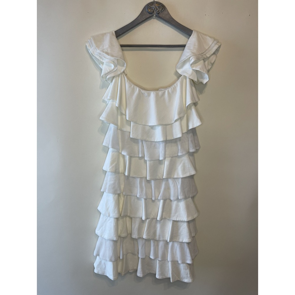 Ralph Lauren Black Label Ivory Off Shoulder Ruffled Tiered Dress S NWT 19J95